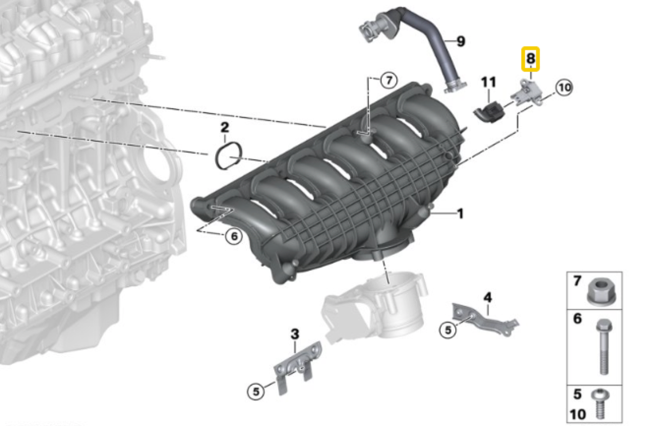 BMW Manifold Absolute Pressure Sensor 13627585492
