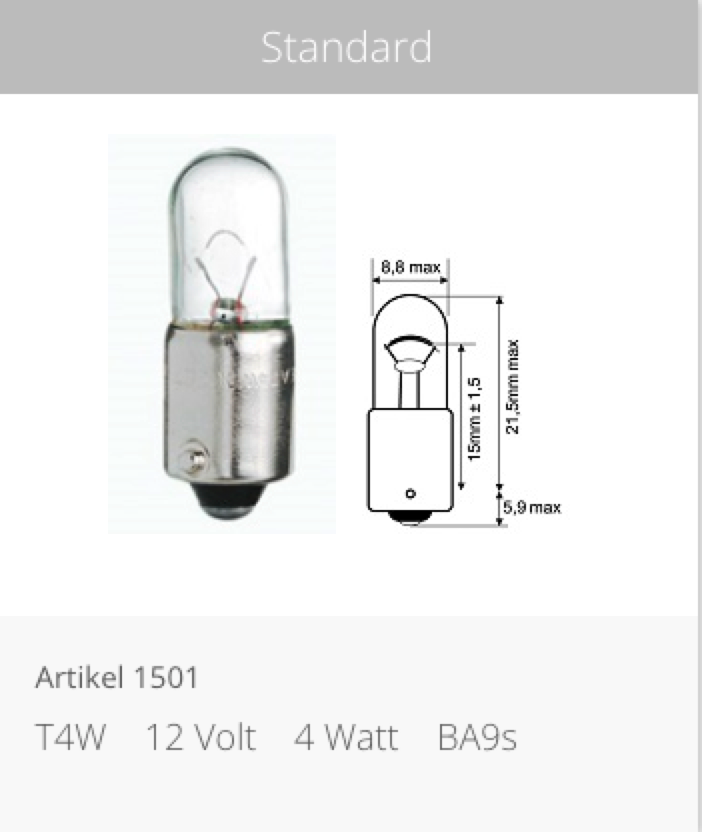 JAHN 1501 MULTIPURPOSE BULB 12V/4w