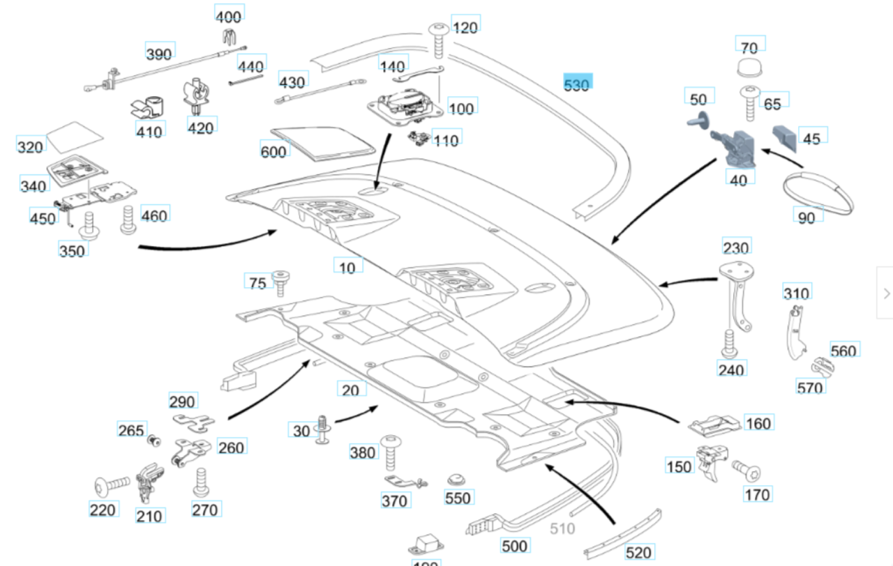 Mercedes W207 Convertible Chrome Trim Strip A2077500400