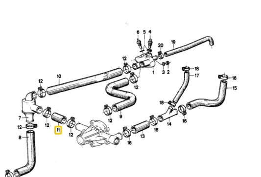 MEYLE COOLANT THERMOSTAT WATER HOSE TO SUIT BMW E28/E30 11531276542