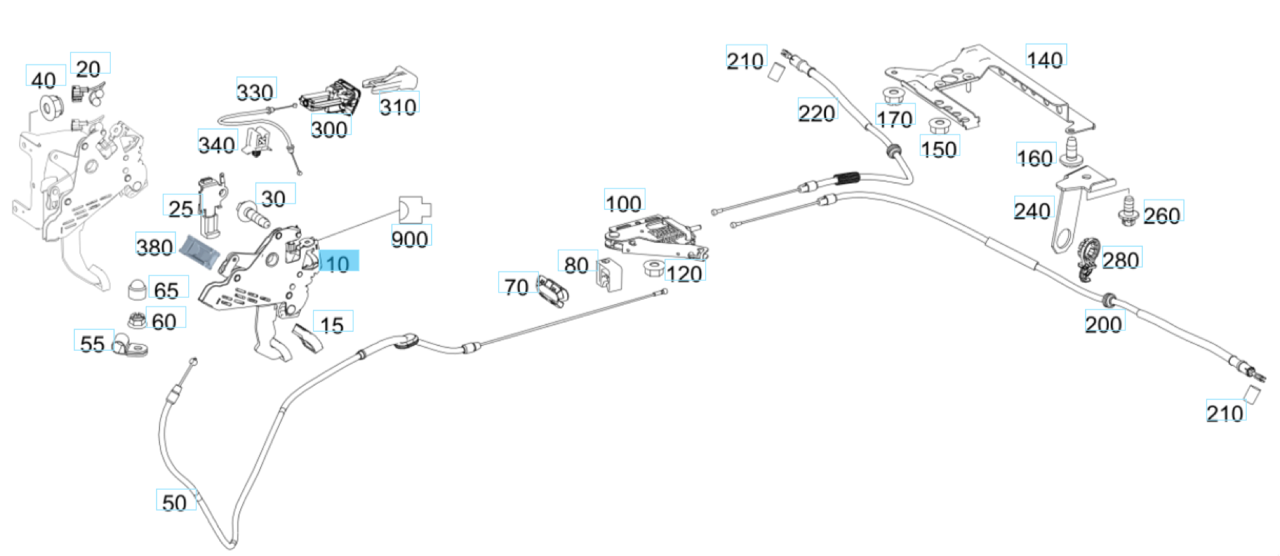 Mercedes Foot Operated Park Brake Assembly Suits W447 Vito A4474200300