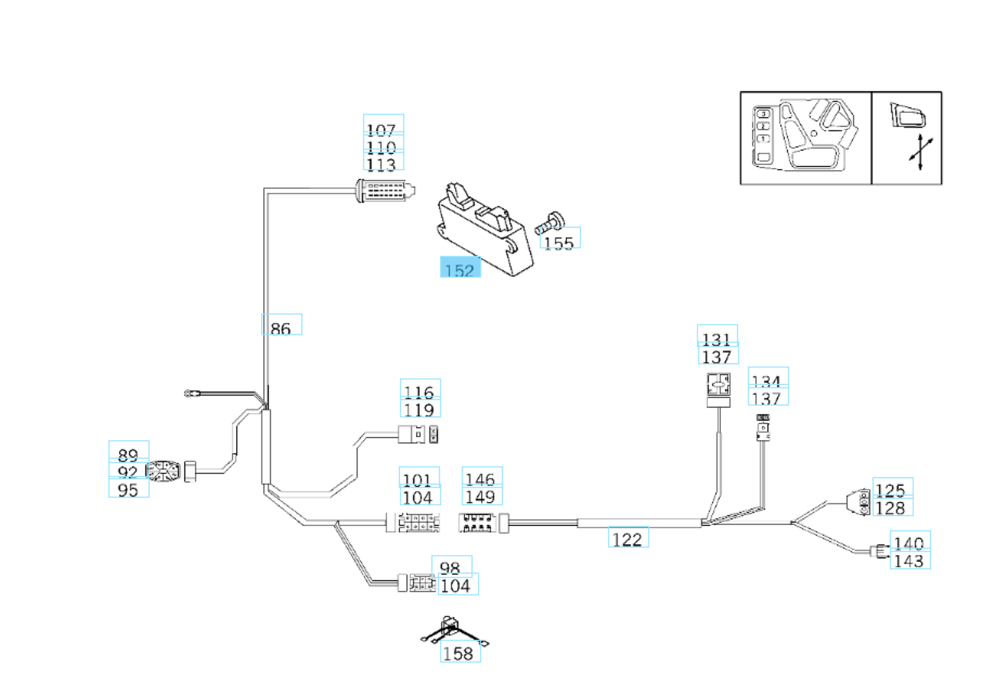 R129 SEAT MEMORY CONTROL UNIT 1298200926