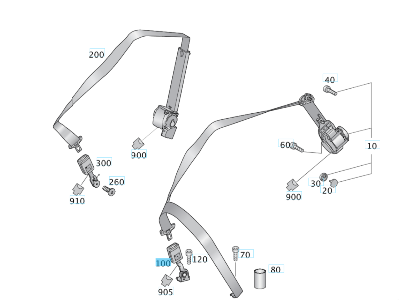 Genuine Mercedes RHR Seat Belt Buckle Suits GL/GLE/GLS-Class A1668602269
