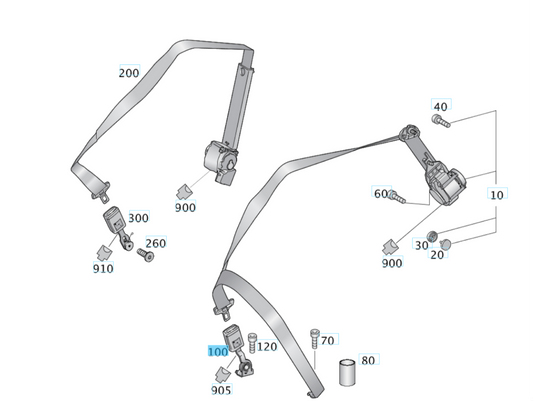 Genuine Mercedes RHR Seat Belt Buckle Suits GL/GLE/GLS-Class A1668602269