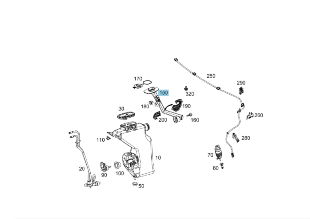 Mercedes Washer Tank Filler Neck Suits E-Class W213/GLC-Class X253 A2138600164