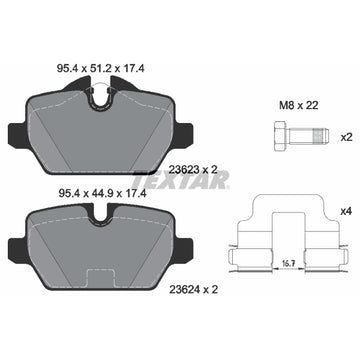 BMW 1 Series/ 3 Series E87/E90 04-12 Rear Brake Pads Textar 2362303