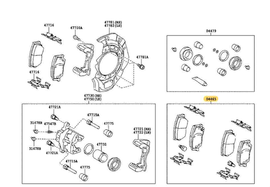 Toyota Genuine Front Brake Pads 04465-06090 suits Camry 06-14