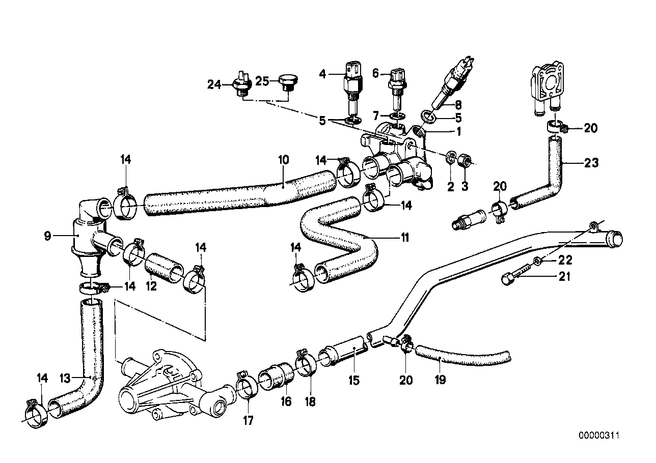 LOWER RADIATOR HOSE TO SUIT BMW E21 320i Coupe 11531266956